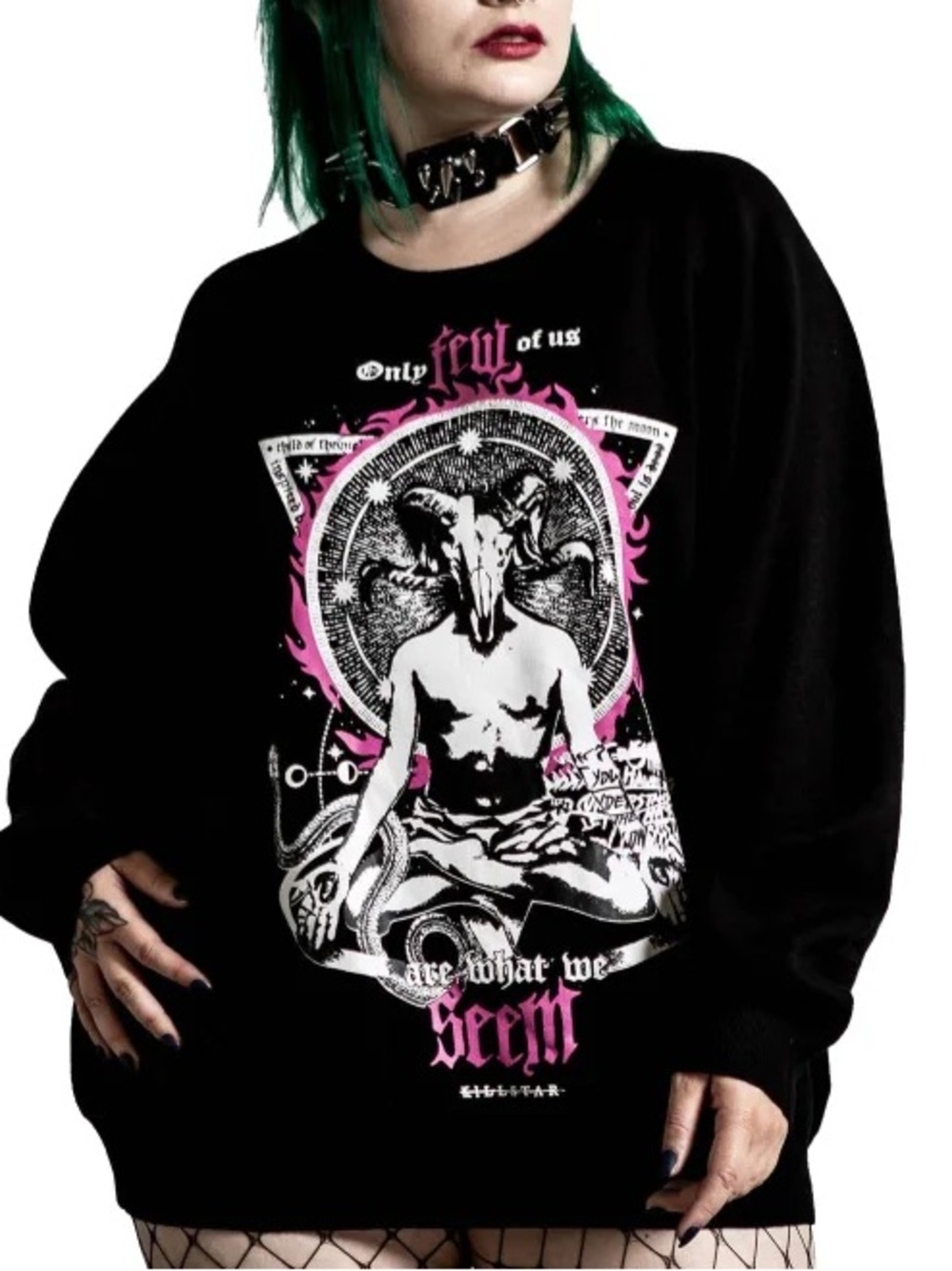 Killstar “Only Few of Us Are What We Seem” Gothic Graphic Sweater Size L